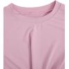 imageMakeMeChic Womens Summer Crop Top Solid Short Sleeve Twist Front Tee TShirtPink B