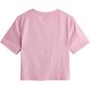 imageMakeMeChic Womens Summer Crop Top Solid Short Sleeve Twist Front Tee TShirtPink B