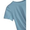 imageMakeMeChic Womens Summer Crop Top Solid Short Sleeve Twist Front Tee TShirtTurquoise