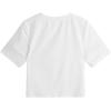 imageMakeMeChic Womens Summer Crop Top Solid Short Sleeve Twist Front Tee TShirtWhite