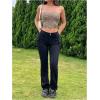 imageMakeMeChic Womens 3 Pcs Y2k Leopard Print Tube Tops Strapless Cheetah Print Crop TopLeopard Cheetah Snake