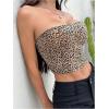 imageMakeMeChic Womens 3 Pcs Y2k Leopard Print Tube Tops Strapless Cheetah Print Crop TopLeopard Cheetah Snake
