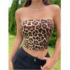 imageMakeMeChic Womens 3 Pcs Y2k Leopard Print Tube Tops Strapless Cheetah Print Crop TopLeopard Cheetah Snake