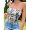 imageMakeMeChic Womens 3 Pcs Y2k Leopard Print Tube Tops Strapless Cheetah Print Crop TopLeopard Cheetah Snake