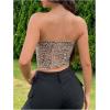 imageMakeMeChic Womens 3 Pcs Y2k Leopard Print Tube Tops Strapless Cheetah Print Crop TopLeopard Cheetah Snake