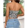 imageMakeMeChic Womens 3 Pcs Y2k Leopard Print Tube Tops Strapless Cheetah Print Crop TopMulticolor
