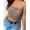 imageMakeMeChic Womens 3 Pcs Y2k Leopard Print Tube Tops Strapless Cheetah Print Crop TopMulticolor