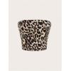 imageMakeMeChic Womens 3 Pcs Y2k Leopard Print Tube Tops Strapless Cheetah Print Crop TopMulticolor B