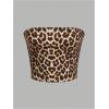 imageMakeMeChic Womens 3 Pcs Y2k Leopard Print Tube Tops Strapless Cheetah Print Crop TopMulticolor C