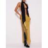 imageMakeMeChic Womens Cheetah Print Halter Top Y2K Tie Front Backless Club Going Out Tank TopsBlack