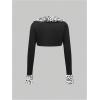 imageMakeMeChic Womens Cheetah Print Tops Y2K Cardigan Fuzzy Shrugs Open Front Long Sleeve Crop TopsBlack and White