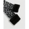 imageMakeMeChic Womens Cheetah Print Tops Y2K Cardigan Fuzzy Shrugs Open Front Long Sleeve Crop TopsGrey B