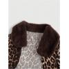imageMakeMeChic Womens Cheetah Print Tops Y2K Cardigan Fuzzy Shrugs Open Front Long Sleeve Crop TopsMulticolor