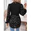 imageMakeMeChic Womens Color Block Rib Knitted Collar Long Sleeve 2 in 1 Shirt Blouse Peplum TopsBlack a