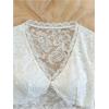 imageMakeMeChic Womens Lace Sheer Top Y2k Bell Sleeve Cut Out T Shirt Fitted Crop TopsWhite Lace