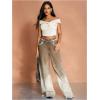 imageMakeMeChic Womens Off The Shoulder Tops Twist Front Going Out Tops Y2k Asymmetrical Crop TopsApricot