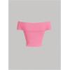 imageMakeMeChic Womens Off The Shoulder Tops Twist Front Going Out Tops Y2k Asymmetrical Crop TopsCoral Pink