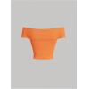 imageMakeMeChic Womens Off The Shoulder Tops Twist Front Going Out Tops Y2k Asymmetrical Crop TopsOrange