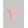 imageMakeMeChic Womens Off The Shoulder Tops Twist Front Going Out Tops Y2k Asymmetrical Crop TopsPink
