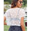 imageMakeMeChic Womens Star Sheer Mesh Crop Top Short Sleeve Cover UpWhite