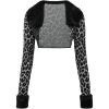 imageMakeMeChic Womens Cheetah Print Tops Y2K Cardigan Fuzzy Shrugs Open Front Long Sleeve Crop TopsGrey B
