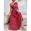 imageMakeMeChic Womens Casual Striped Cut Out One Shoulder Sleeveless High Waist Summer A Line Maxi DressesMulti a