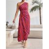 imageMakeMeChic Womens Casual Striped Cut Out One Shoulder Sleeveless High Waist Summer A Line Maxi DressesMulti a