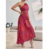 imageMakeMeChic Womens Casual Striped Cut Out One Shoulder Sleeveless High Waist Summer A Line Maxi DressesMulti a