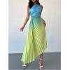 imageMakeMeChic Womens Casual Striped Cut Out One Shoulder Sleeveless High Waist Summer A Line Maxi DressesMulticolor a