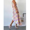 imageMakeMeChic Womens Casual Striped Cut Out One Shoulder Sleeveless High Waist Summer A Line Maxi DressesPurple
