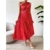 imageMakeMeChic Womens Casual Striped Cut Out One Shoulder Sleeveless High Waist Summer A Line Maxi DressesStriped Orange