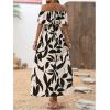 imageMakeMeChic Womens Floral Print Boho Dress Off Shoulder Shirred Split Thigh Midi Long DressesEmulticolor