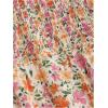 imageMakeMeChic Womens Floral Print Lace Trim A Line Dress Shirred Ruched Bust Summer Midi DressMulticolor