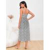 imageMakeMeChic Womens Floral Summer Dress Spaghetti Strap Tie Front Split Cami Midi DressBlack Aa