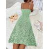 imageMakeMeChic Womens Floral Summer Dress Spaghetti Strap Tie Front Split Cami Midi DressGreen