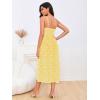 imageMakeMeChic Womens Floral Summer Dress Spaghetti Strap Tie Front Split Cami Midi DressYellow