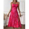 imageMakeMeChic Womens Leopard Print Sleeveless Summer Dress Spaghetti Strap Split Midi Cami SundressesPink