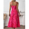 imageMakeMeChic Womens Leopard Print Sleeveless Summer Dress Spaghetti Strap Split Midi Cami SundressesPink
