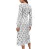 imageMakeMeChic Womens Polka Dots Dress Long Sleeve High Waist A Line Midi DressesBlack and White