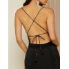 imageMakeMeChic Womens Sexy Tie Backless High Slit Formal Cocktail Dress Cami Maxi Party DressBlack