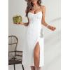 imageMakeMeChic Womens Tie Back Summer Dress Sleeveless Split Thigh Spaghetti Strap Midi Cami DressWhite