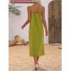 imageMakeMeChic Womens Twist Knot Sleeveless Halter Cami Dress Loose Long Maxi Sun DressGreen