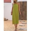 imageMakeMeChic Womens Twist Knot Sleeveless Halter Cami Dress Loose Long Maxi Sun DressGreen