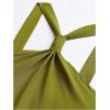 imageMakeMeChic Womens Twist Knot Sleeveless Halter Cami Dress Loose Long Maxi Sun DressGreen