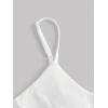 imageMakeMeChic Womens Elegant V Neck Ruffle Trim Cocktail Dress Spaghetti Strap Asymmetrical Hem Midi DressWhite