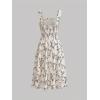 imageMakeMeChic Womens Floral Summer Dress A Line Wide Strap Flare Midi Cami DressesMulticolor