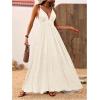 imageMakeMeChic Womens Summer Blue and White Floral Dress Boho Backless Maxi Sundress Spaghetti Strap Flowy DressApricot
