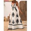 imageMakeMeChic Womens Summer Blue and White Floral Dress Boho Backless Maxi Sundress Spaghetti Strap Flowy DressApricot C