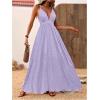 imageMakeMeChic Womens Summer Blue and White Floral Dress Boho Backless Maxi Sundress Spaghetti Strap Flowy DressMauve Purple
