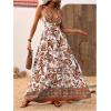 imageMakeMeChic Womens Summer Blue and White Floral Dress Boho Backless Maxi Sundress Spaghetti Strap Flowy DressYellow